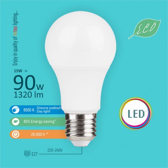 SIJALICA LED 15W/6500 E27-A60 ECO mitea