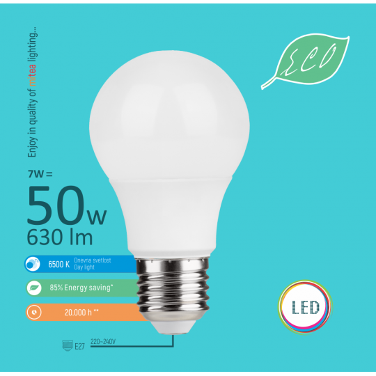 SIJALICA LED 7W/6500 E27-A58 ECO mitea