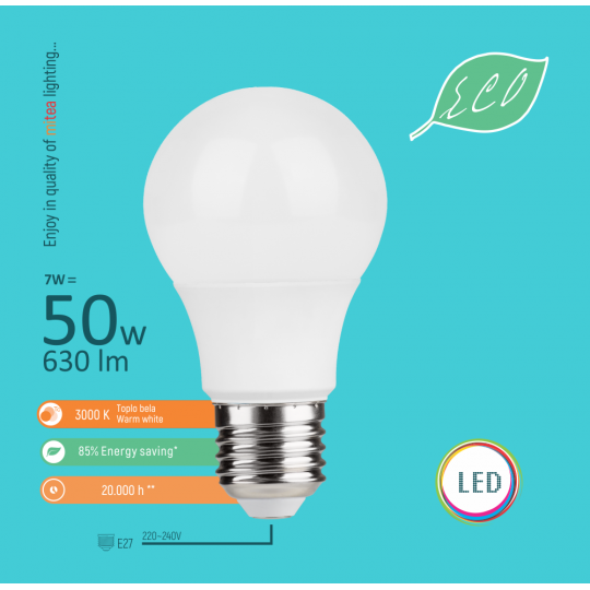 SIJALICA LED 7W/3000 E27-A58 ECO mitea