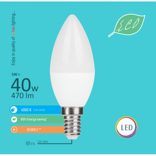 SIJALICA LED 5W/4000 E14-C36 ECO mitea