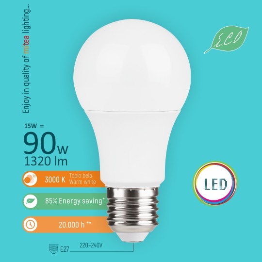 SIJALICA LED 15W/3000 E27-A60 ECO mitea