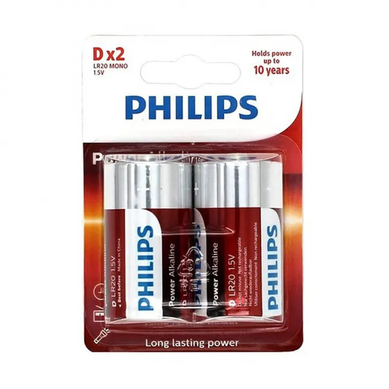 PHILIPS POWER ALKALINE D 2-BLISTER