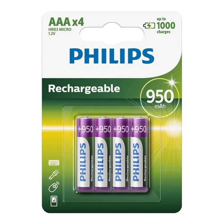 PHILIPS R03B4A95/10 Reachargeable AAA/4