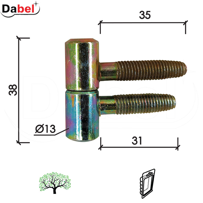 ŠARKA ZA VRATA SP030 Znž fi13x38/35/31mm 40kg DP1